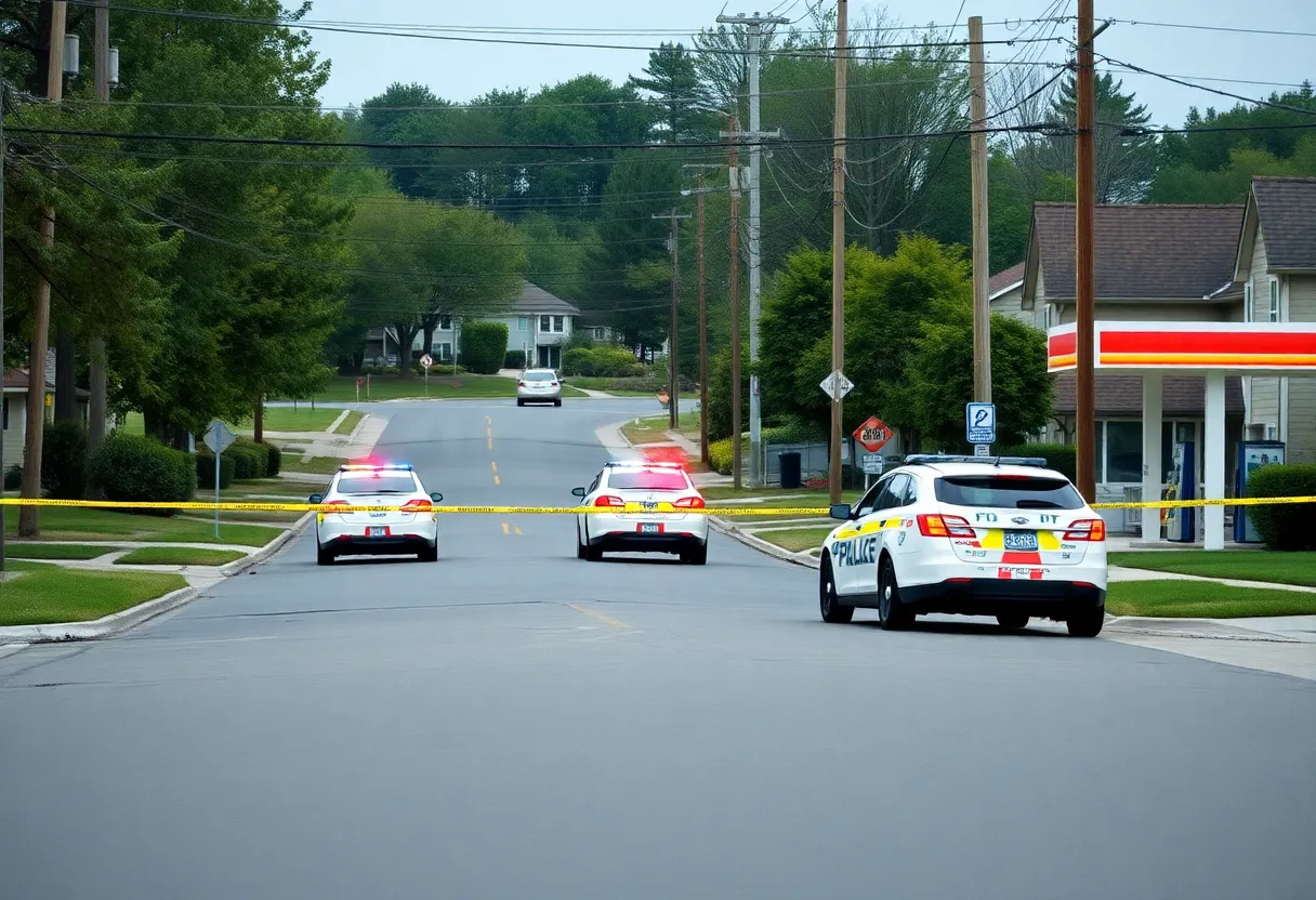 Police investigating the scene of a shooting in Norwood