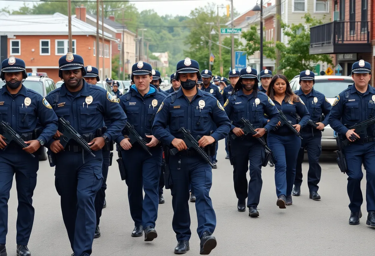 Law enforcement officers conducting operation in Massachusetts