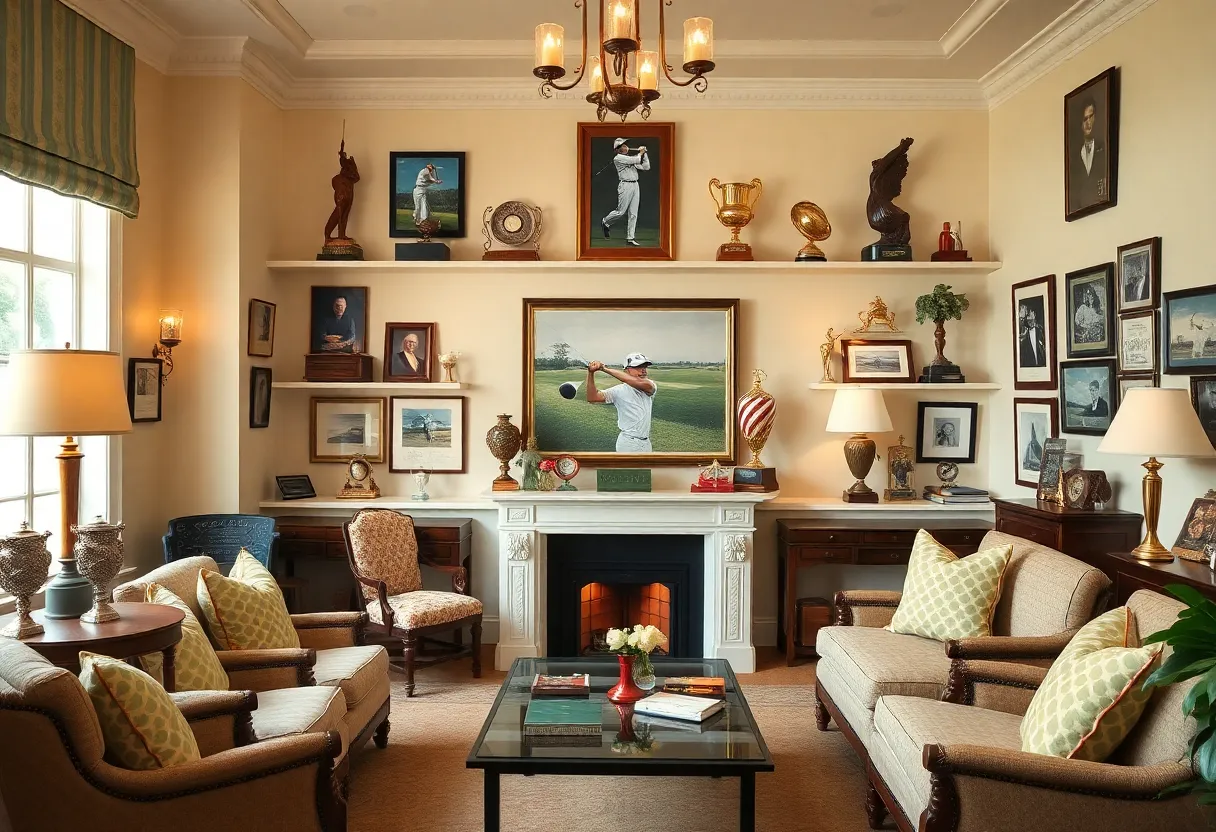 Pat Bradley Room showcasing trophies and memorabilia