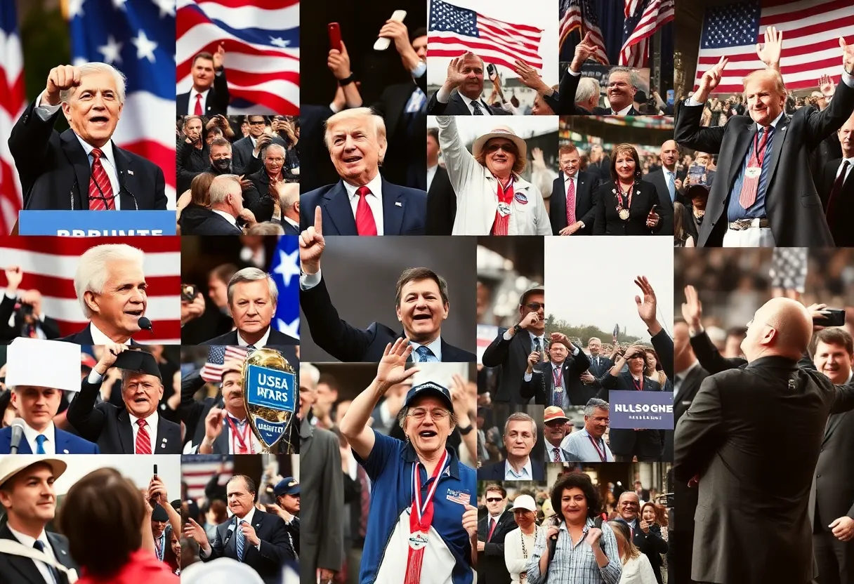 Collage of iconic photographs from historic events