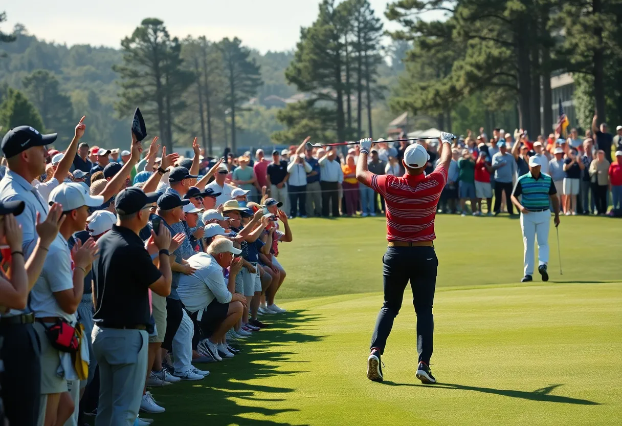 Golfers competing during the PGA Tour 2025 event