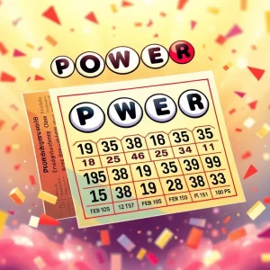 Illustration of a Powerball ticket celebrating winners