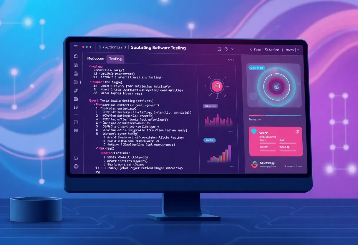 AI software testing platform automation illustration