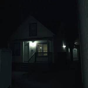 Illustration of a dark alleyway near a residential area representing a kidnapping scene