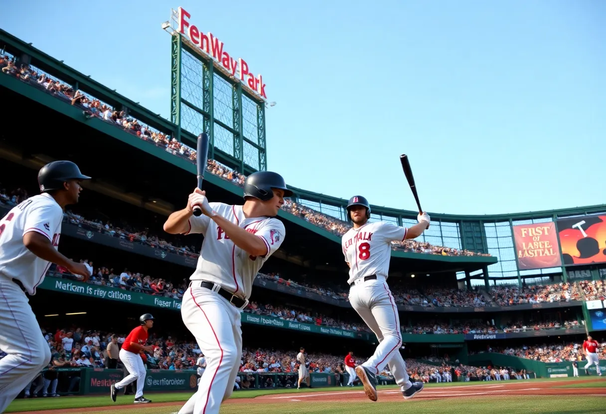 Boston Red Sox celebrating their playoff berth.