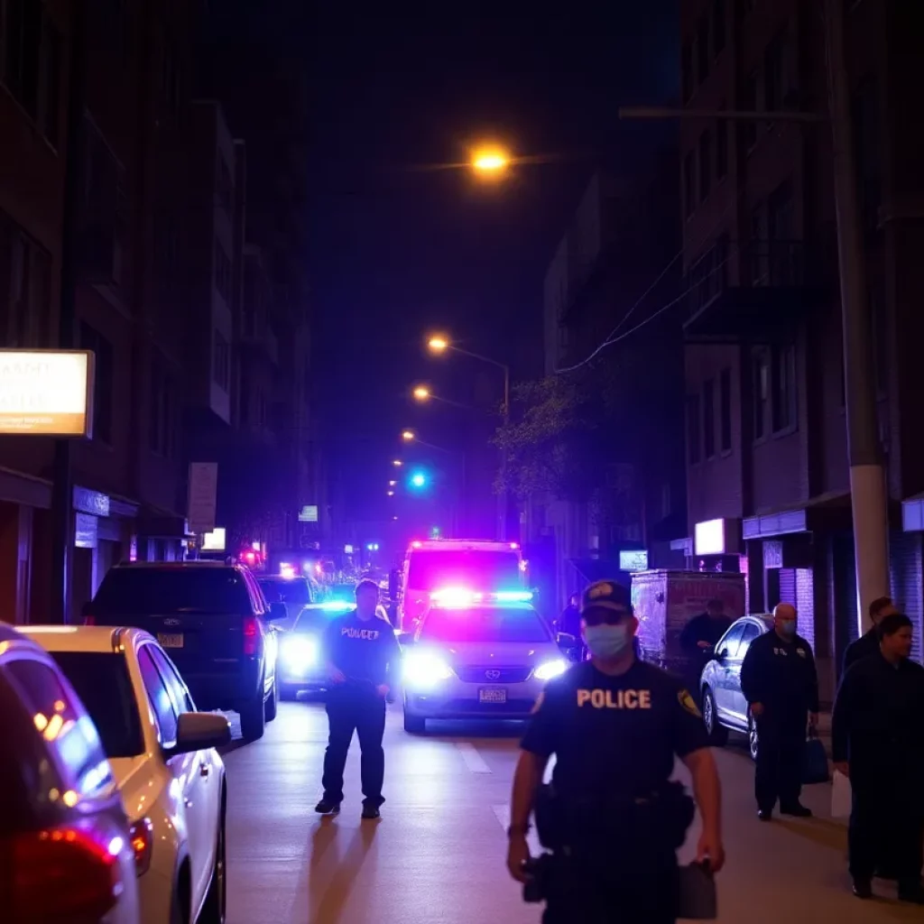 Police responding to a shooting incident in Roxbury