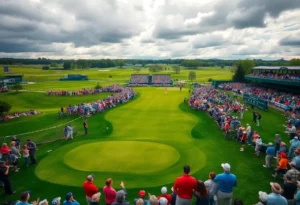 Crowd at Ryder Cup 2025 at Bethpage Black golf course