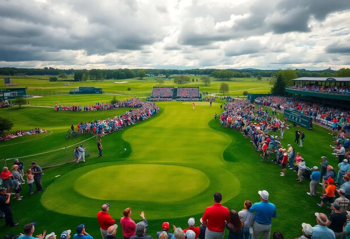 Crowd at Ryder Cup 2025 at Bethpage Black golf course