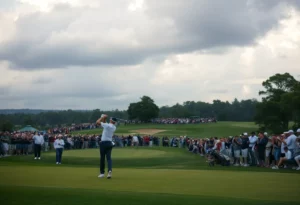 Players competing in the Ryder Cup at Bethpage Black