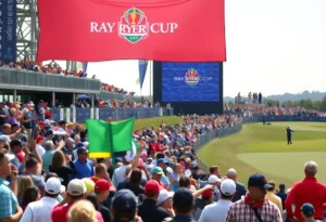 Crowd enjoying the Ryder Cup at Bethpage Black golf course