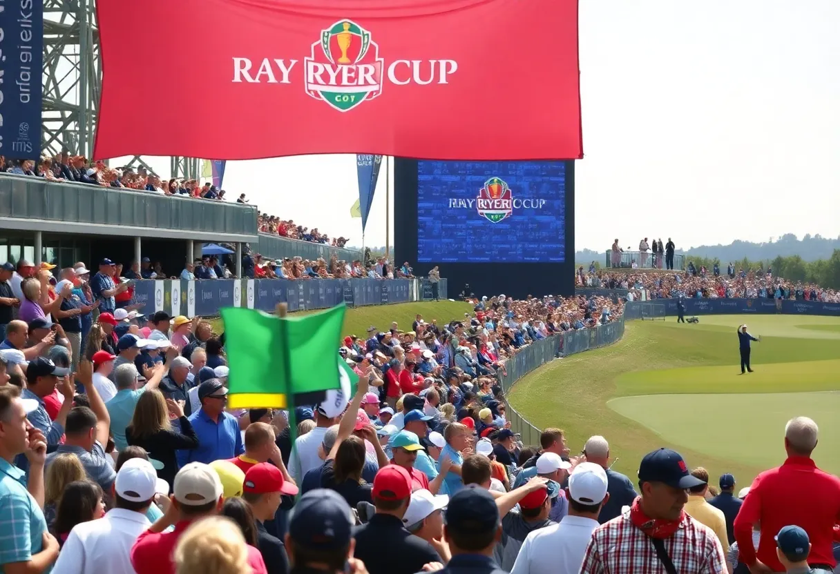 Crowd enjoying the Ryder Cup at Bethpage Black golf course