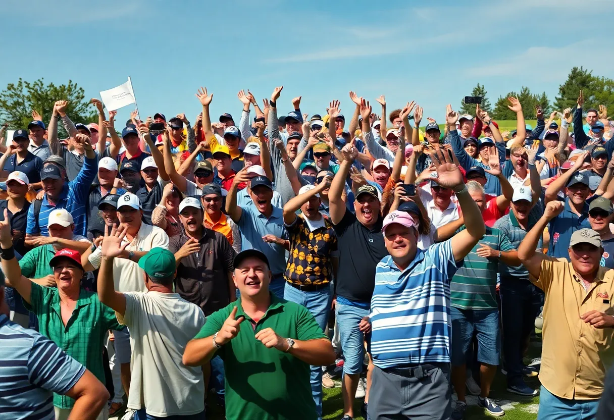 A lively crowd showcasing mixed emotions at the Ryder Cup