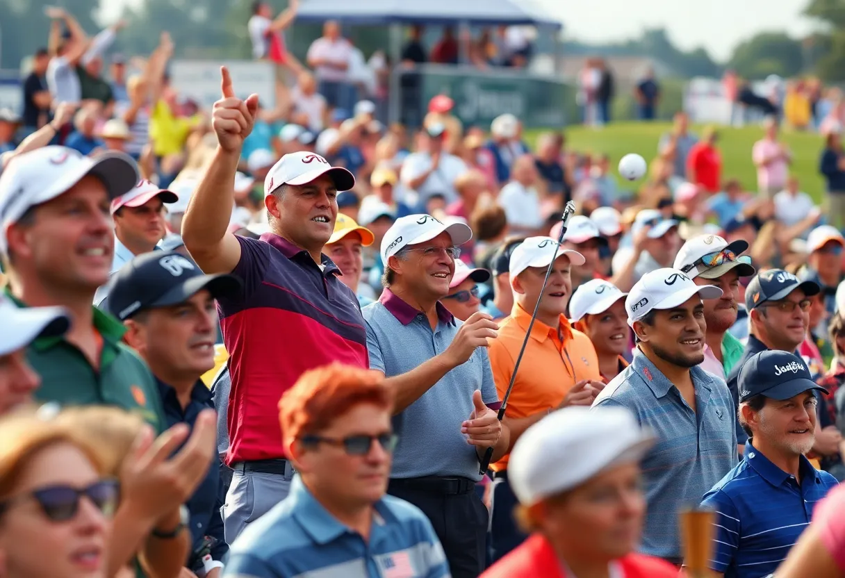 Exciting atmosphere at the Ryder Cup with players engaging with fans