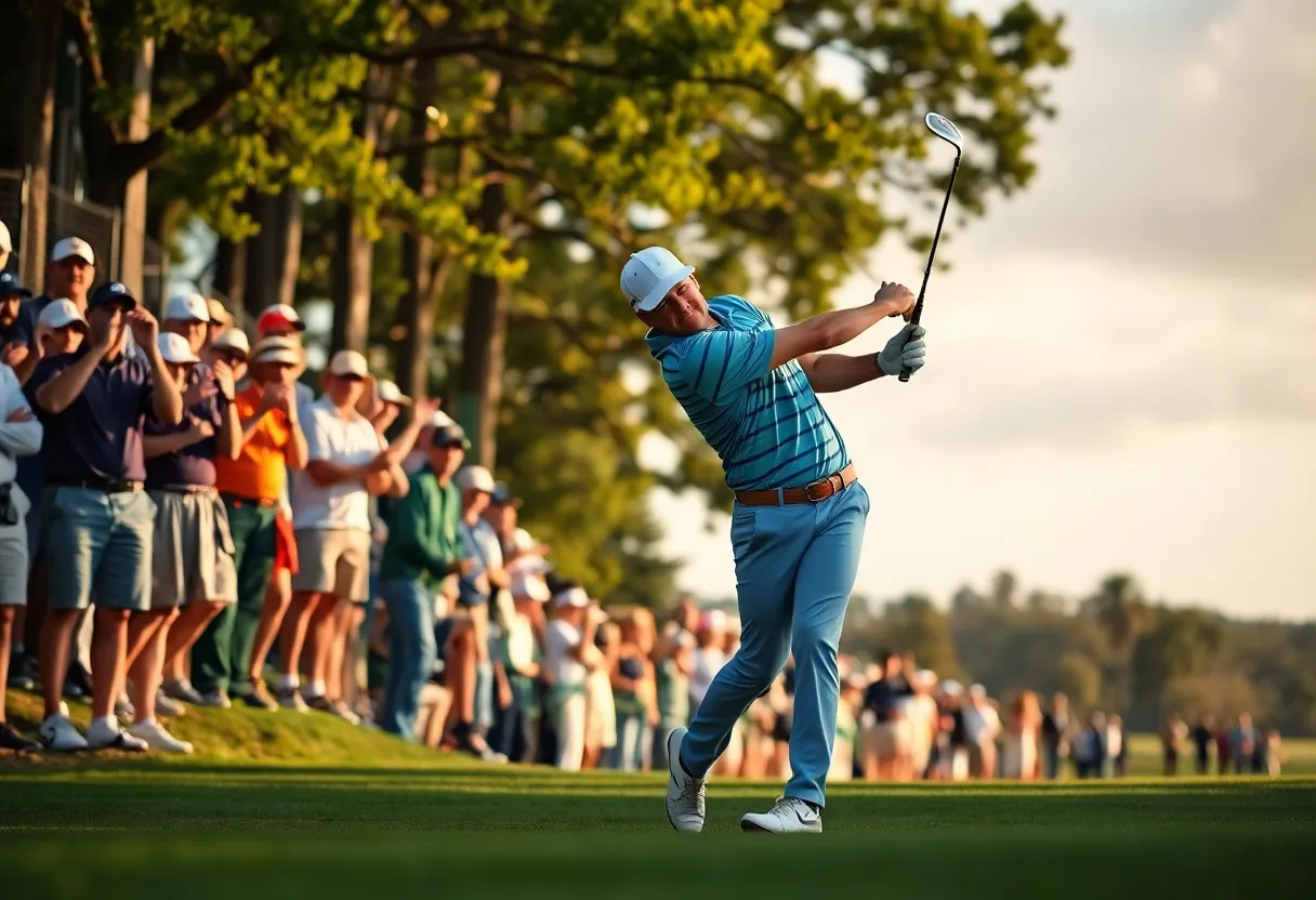 Golf players competing during the Ryder Cup at Bethpage Black.