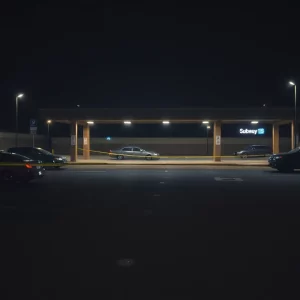 Police investigating a shooting scene at MBTA Montello Station parking lot