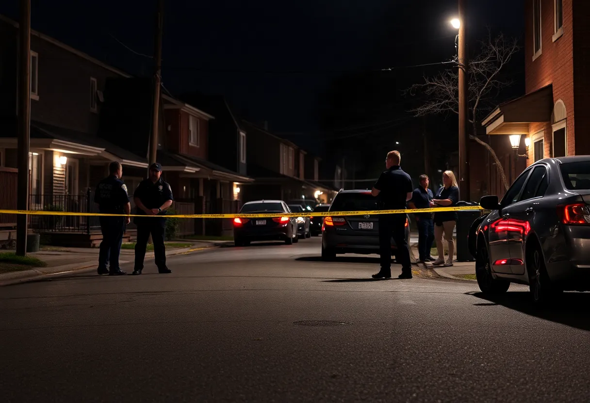 Police investigating the scene of a drive-by shooting in Springfield