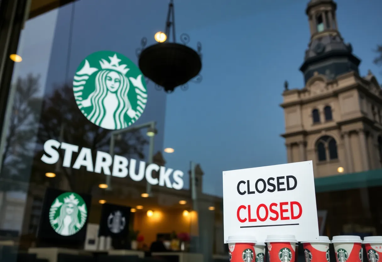 Closed Starbucks coffee shop in Massachusetts
