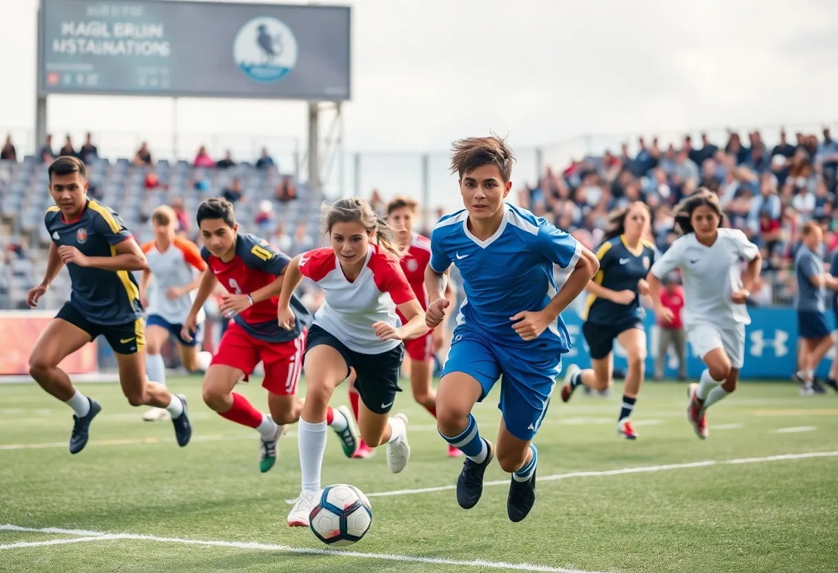 Athletes competing in Tewksbury sports events