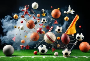 An artistic depiction of unpredictability in sports