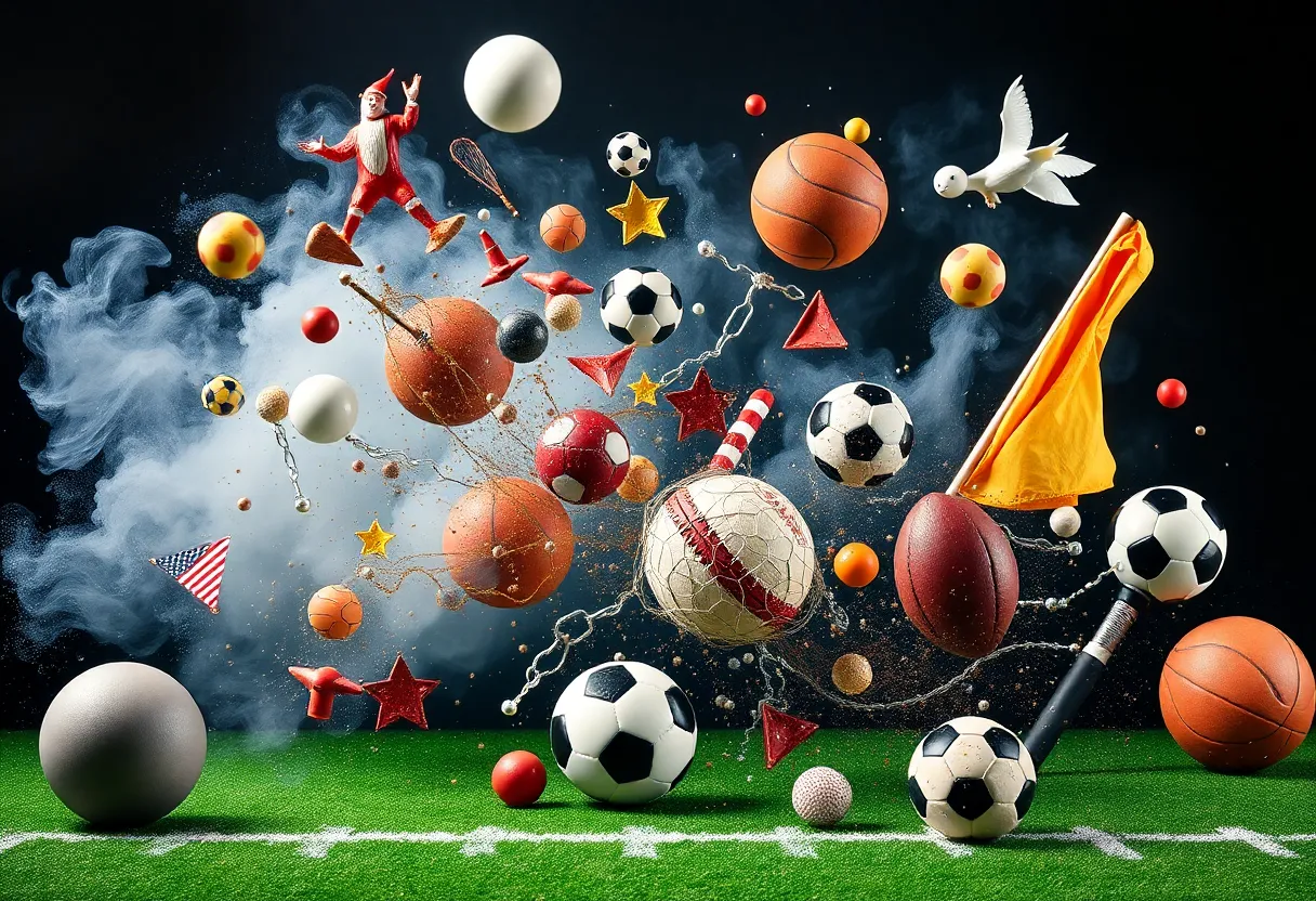 An artistic depiction of unpredictability in sports