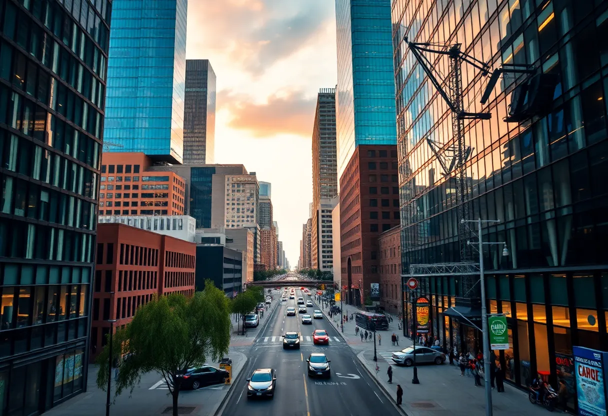 City skyline of Boston representing economic growth