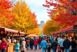 Families enjoying fall festivals in Boston