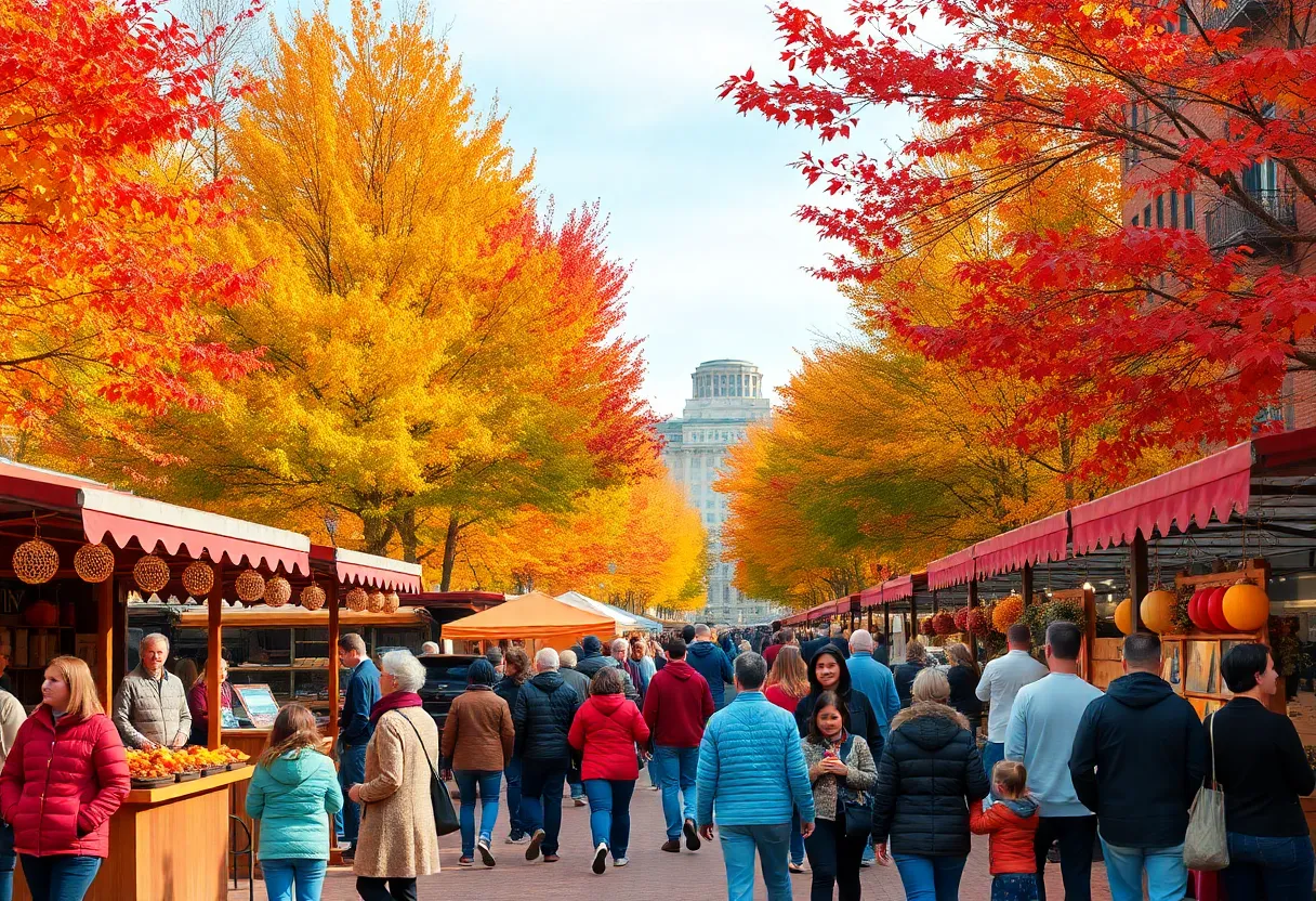 Families enjoying fall festivals in Boston