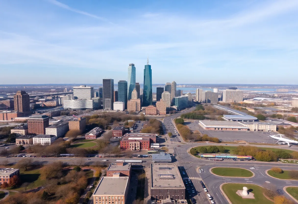 A view of Boston skyline and Logan Airport during a federal government shutdown