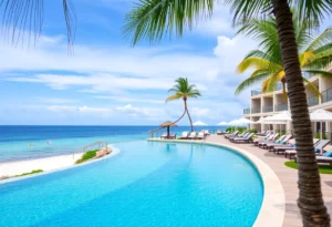 Festive Boston holiday market with lights and decorations