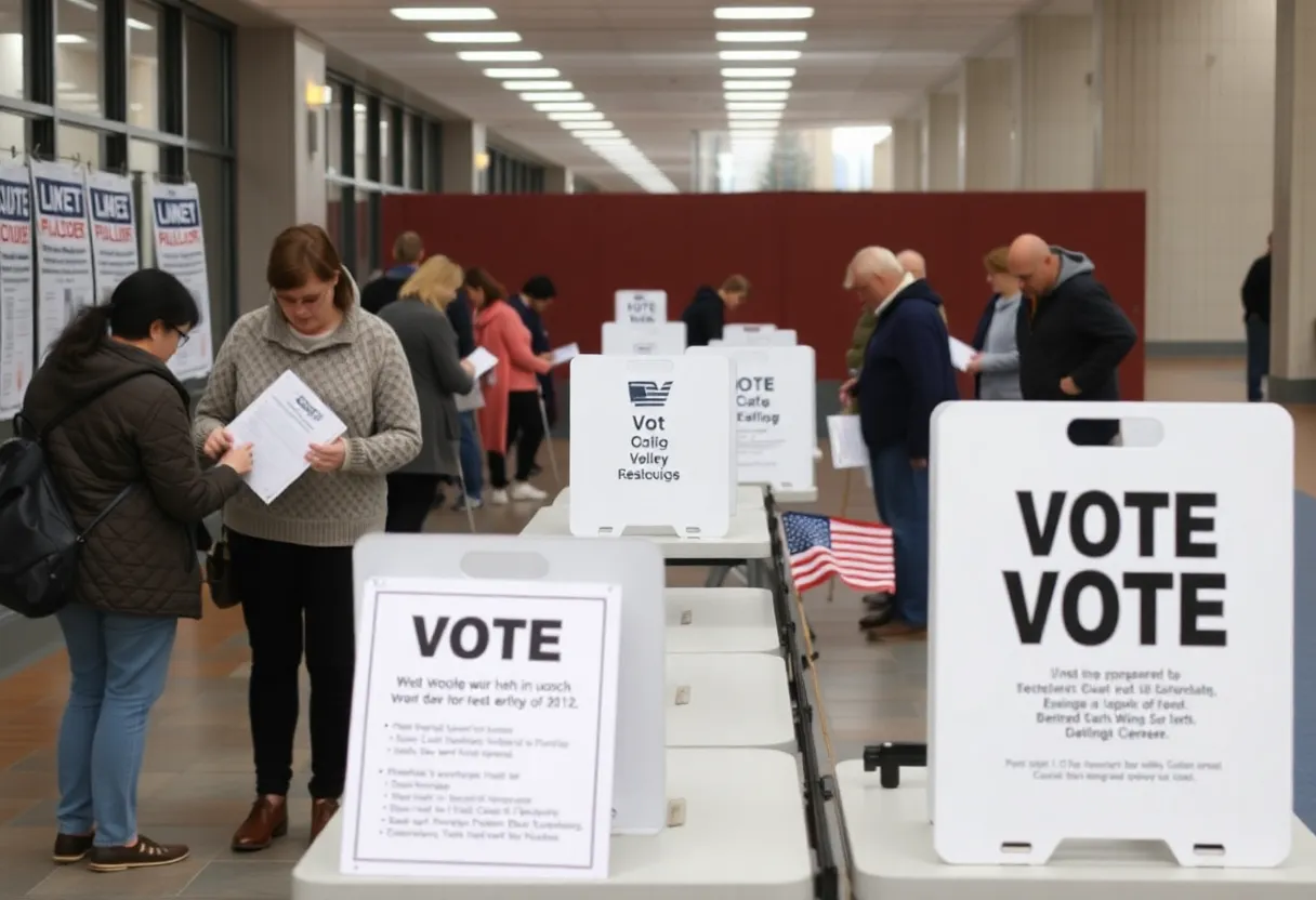 Voters at a polling place in Boston during early voting
