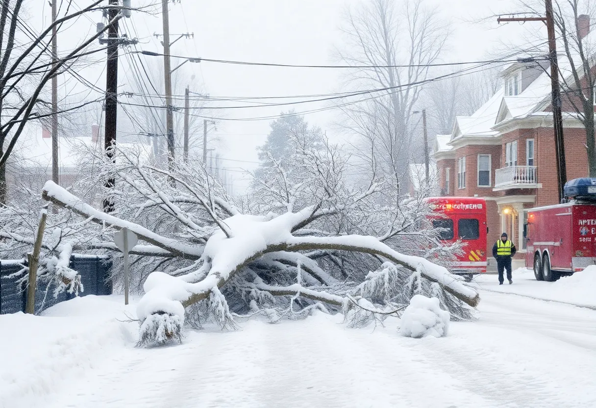 Heavy snowfall in Boston during April Nor'easter