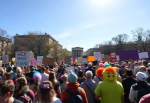 Crowd at Boston Common during the 'No Kings' protest rally