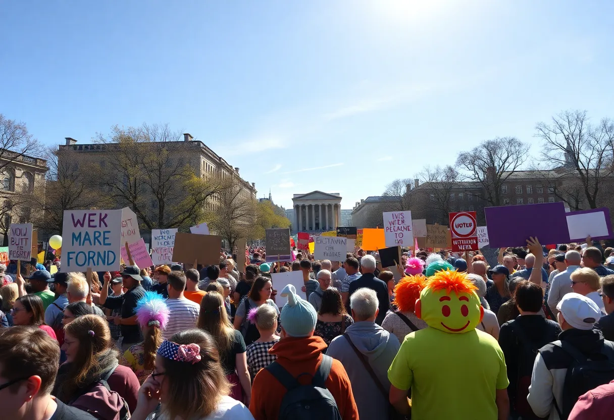 Crowd at Boston Common during the 'No Kings' protest rally