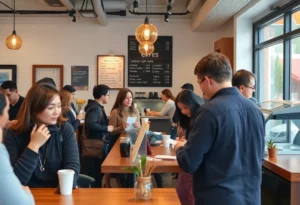 Café staff working manually amidst a digital payment outage