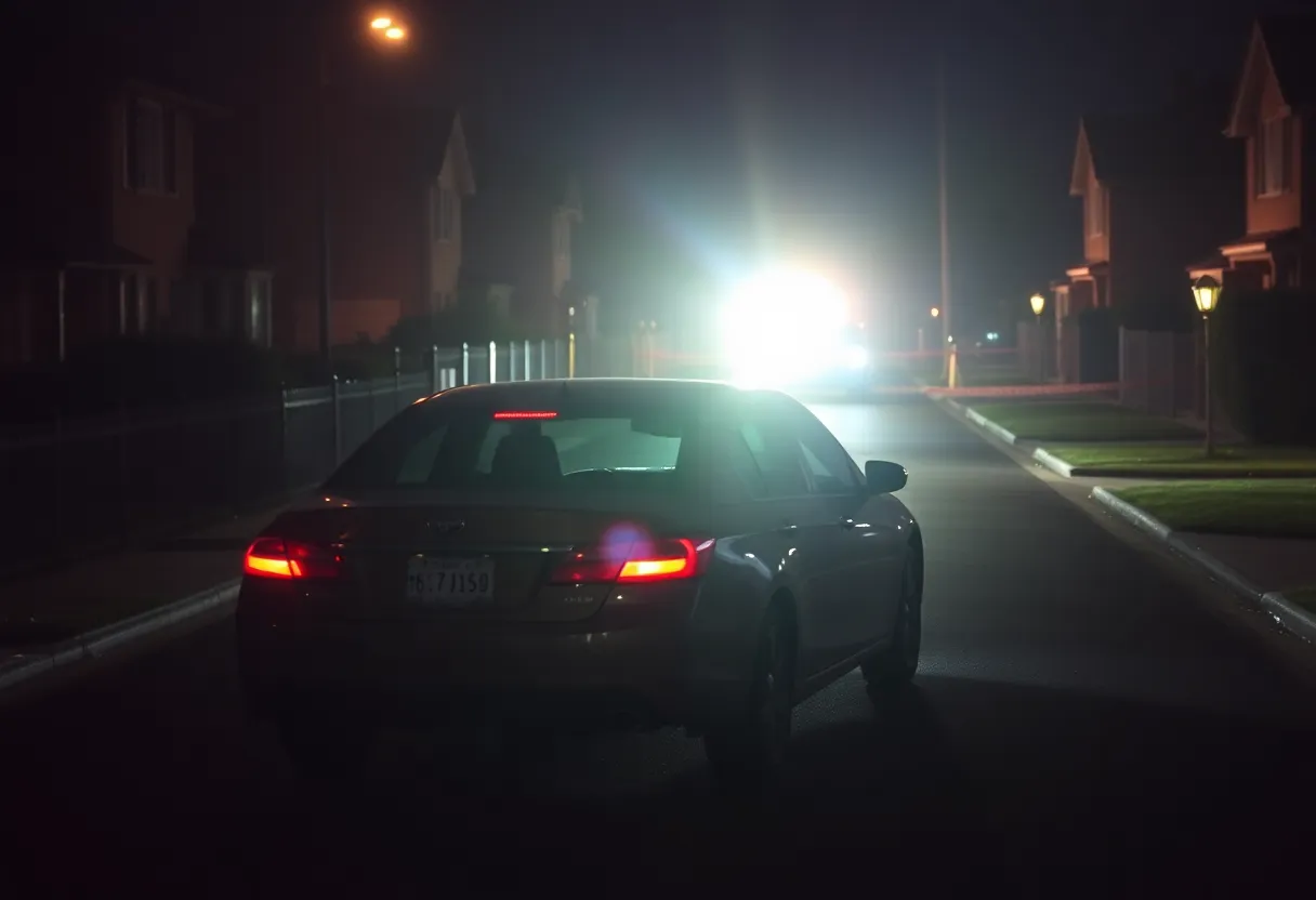 Police activity at the scene of a carjacking incident