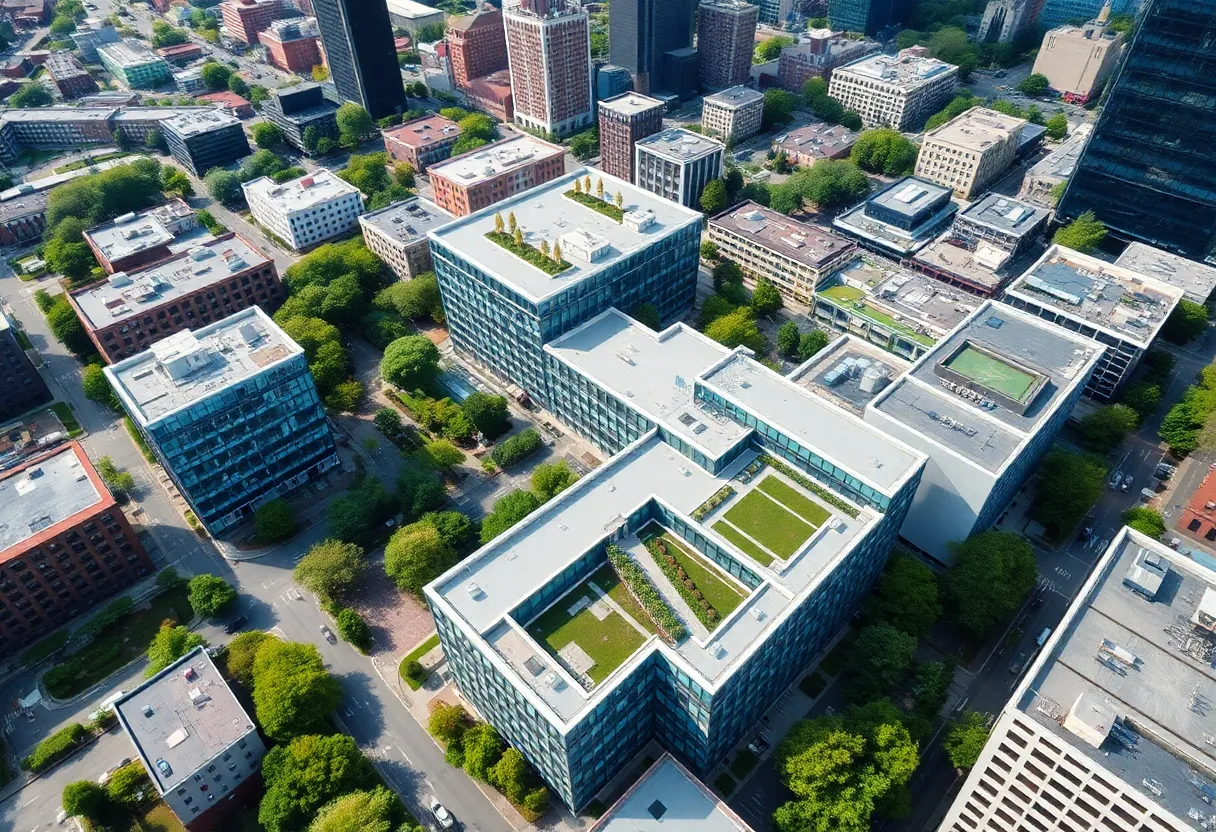 Aerial view of the new CellCentric office in Boston.