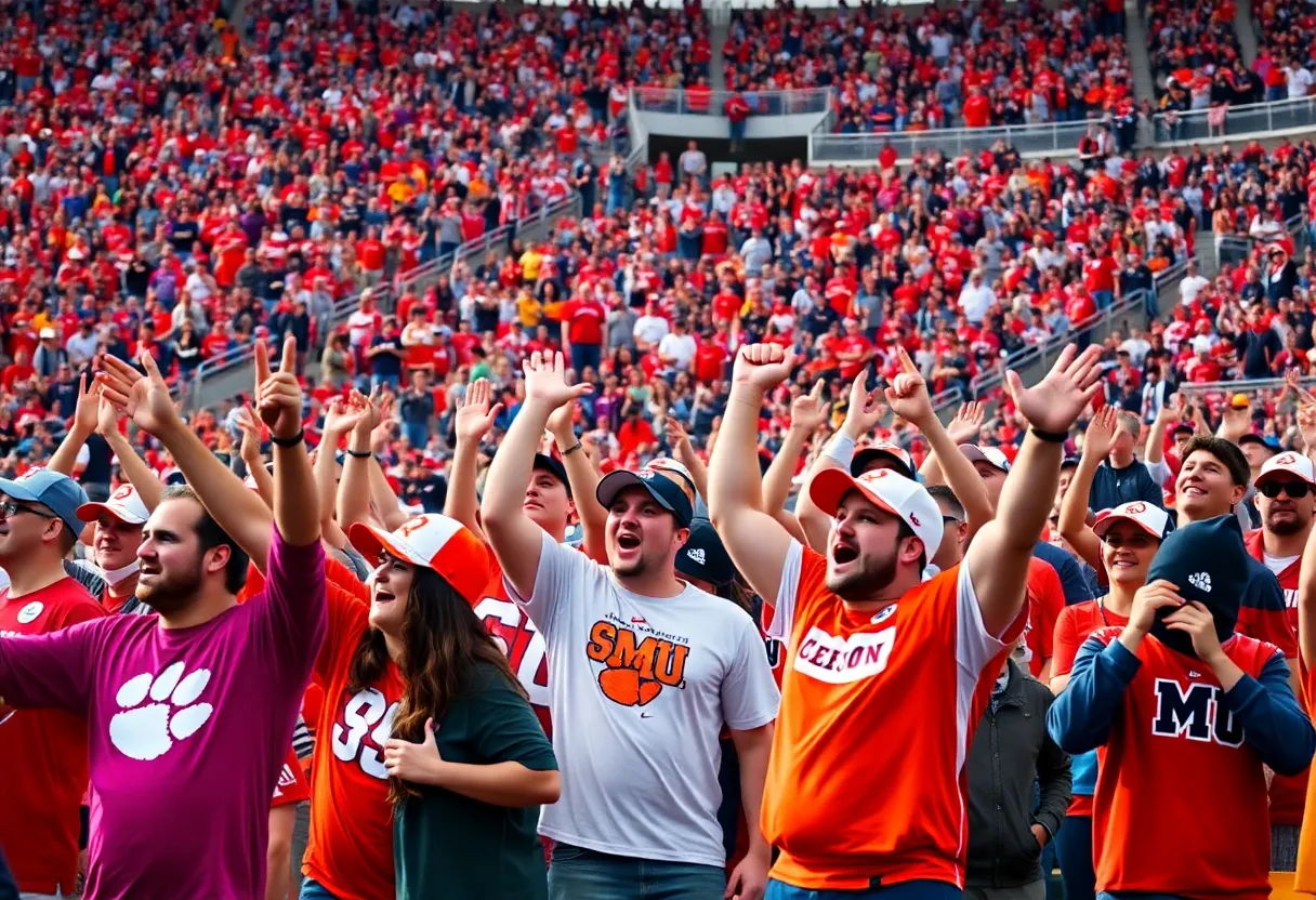 Clemson vs SMU football game at Memorial Stadium
