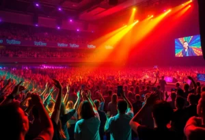 Crowd cheering during Gunna's concert