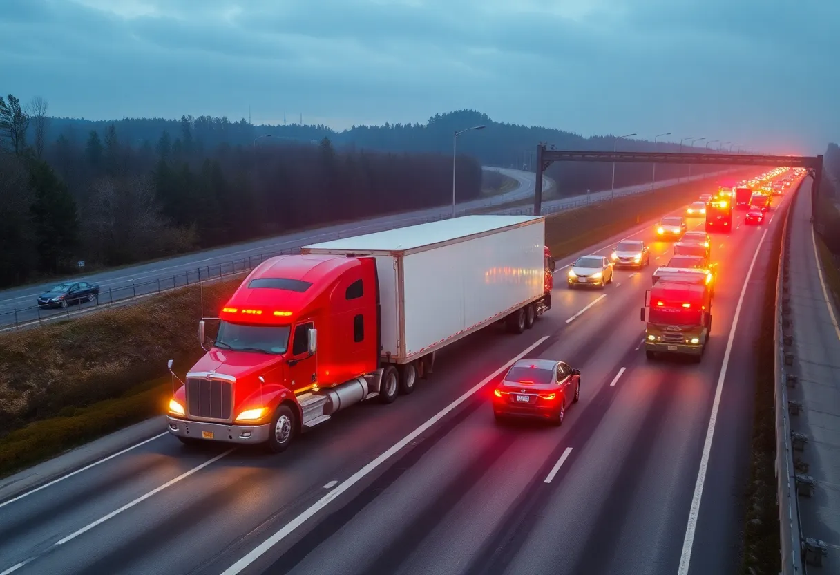 Jackknifed tractor-trailer causing traffic delays on I-93