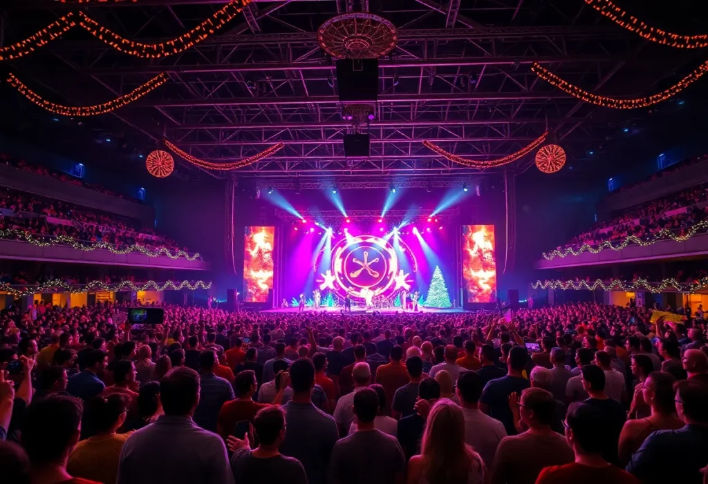 Audience enjoying the Jingle Ball concert at TD Garden in Boston.