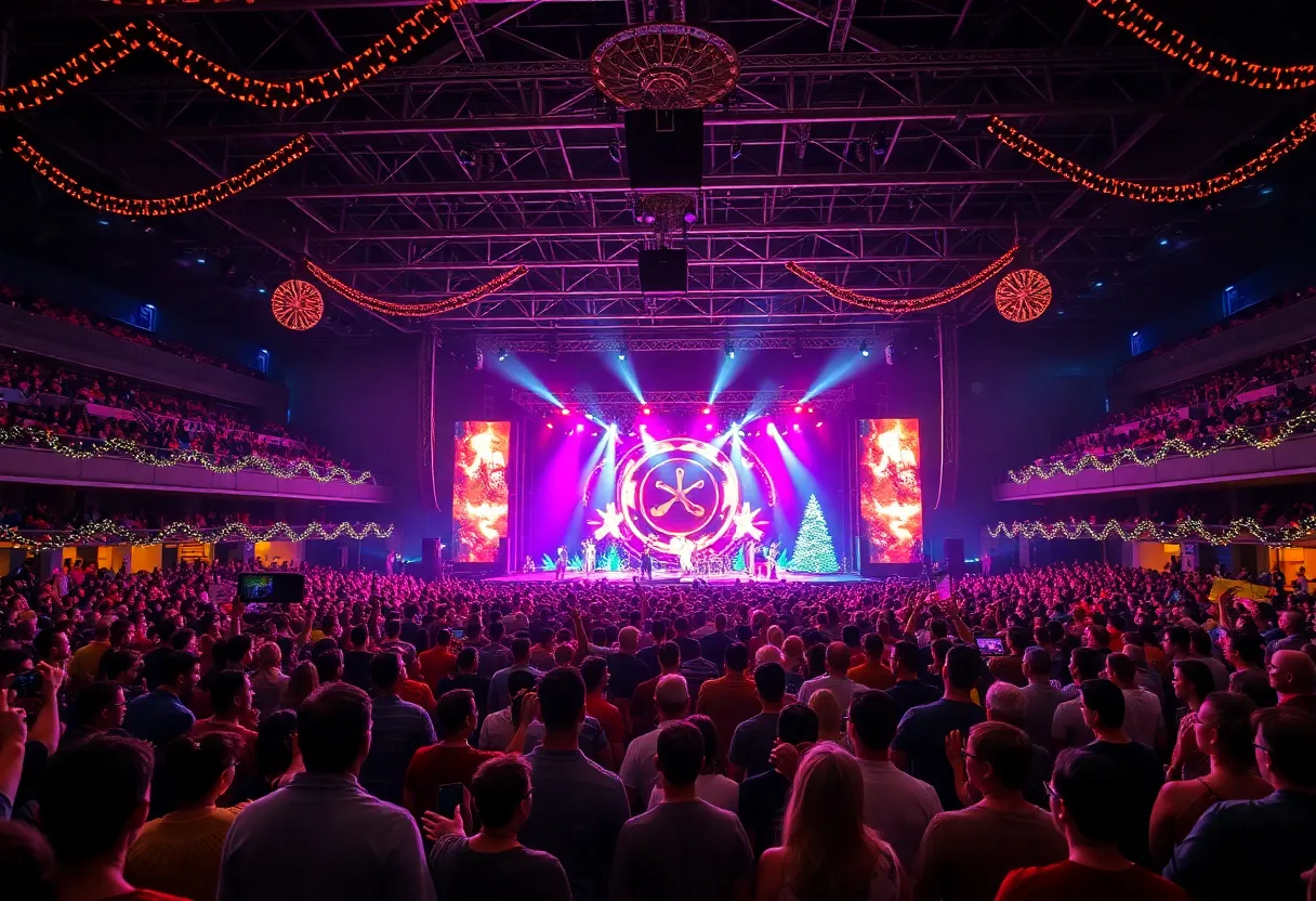 Audience enjoying the Jingle Ball concert at TD Garden in Boston.