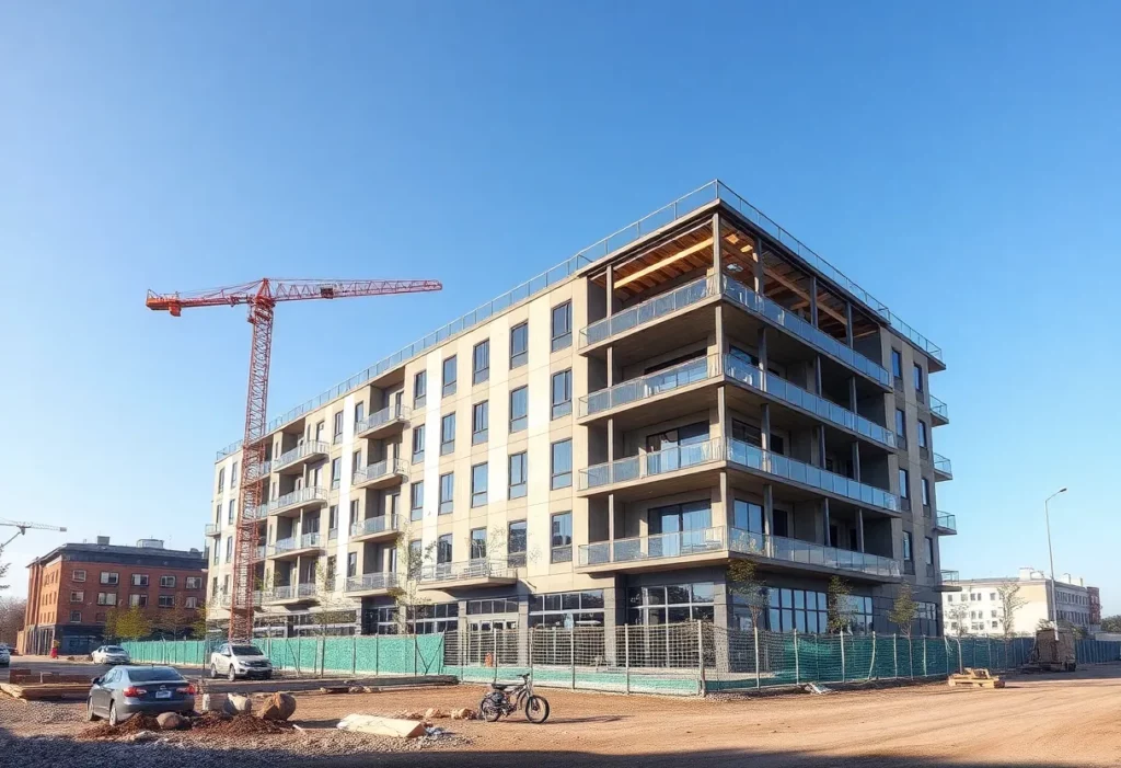 Construction site of Kaplan Construction's mixed-use building in Roxbury