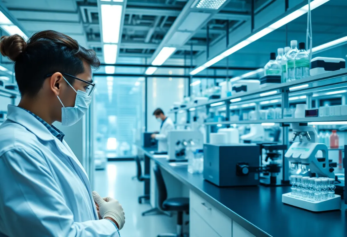 Laboratory research in a modern life science facility