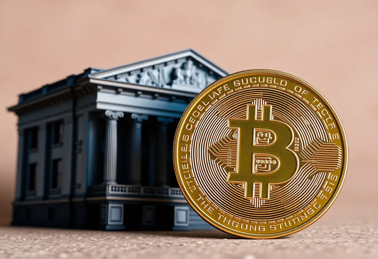 A visual representation of Bitcoin and traditional finance concepts
