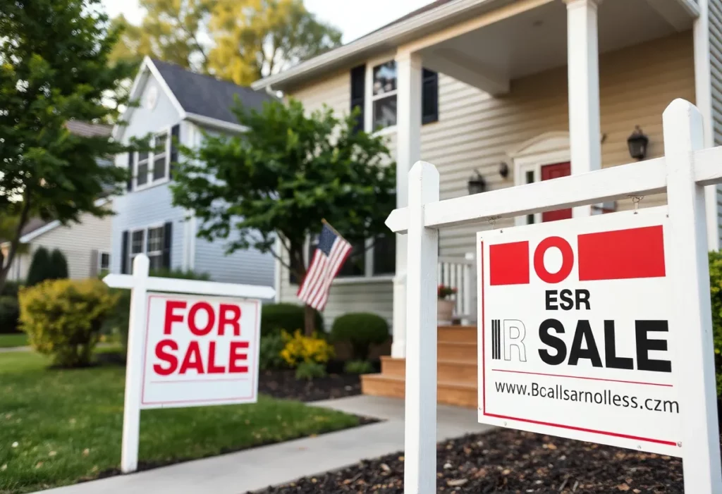Suburban home for sale in Massachusetts with a 'For Sale' sign