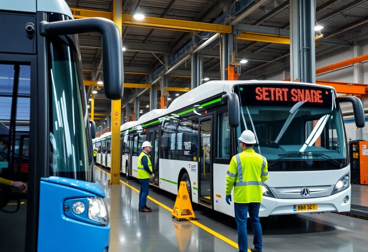 Construction of a battery-electric bus maintenance facility for MBTA