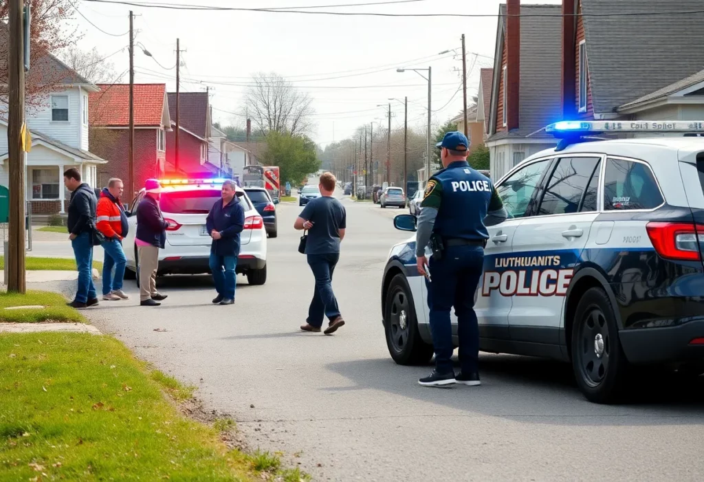 Local police and community members searching for missing children