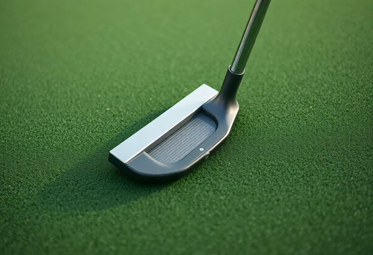 PXG Mustang ZT Putter displayed on the golf course