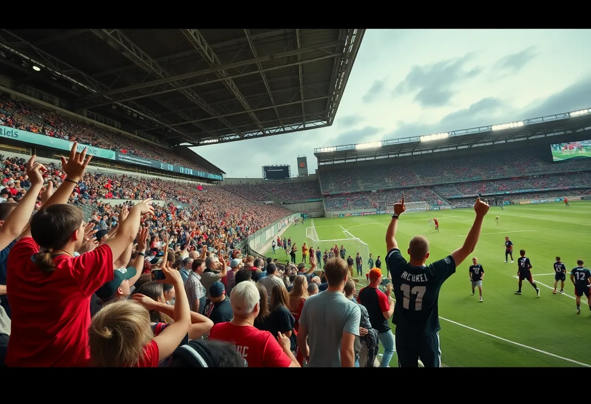 Dynamic scene showcasing various sports activities and fans during October events.