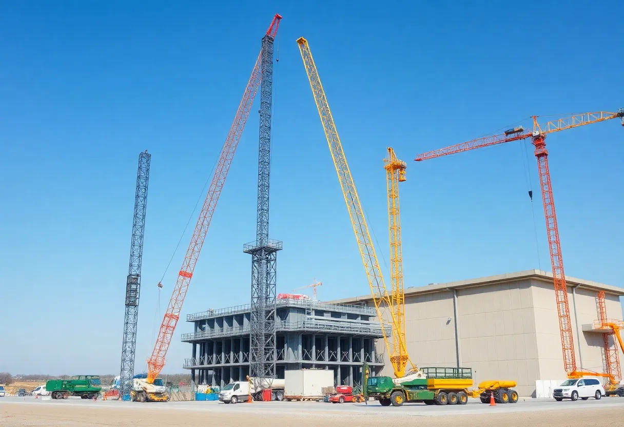 Construction of Raytheon's missile defense facility in Andover, Massachusetts.